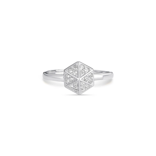 Anel For me Triangle geométrico prata 925 dourada triângulos de Zircônias