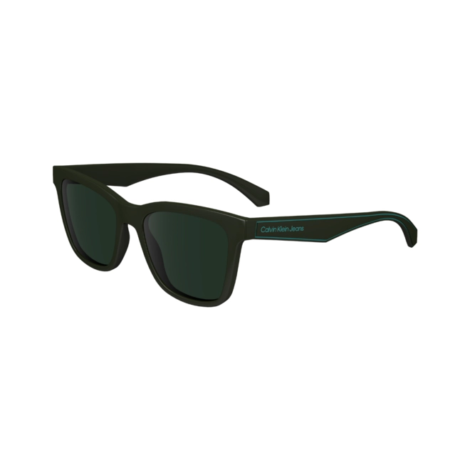 Óculos de Sol Calvin Klein Jeans Kids CKJ24301S 309 48 Acetato Verde com lentes na cor Verde 1