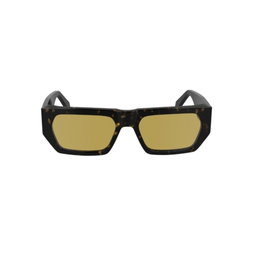 Óculos de Sol Calvin Klein Jeans CKJ24625S 242 55 Acetato Marrom Mesclado com lentes na cor Amarelo