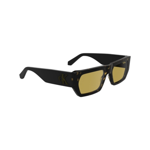 Óculos de Sol Calvin Klein Jeans CKJ24625S 242 55 Acetato Marrom Mesclado com lentes na cor Amarelo