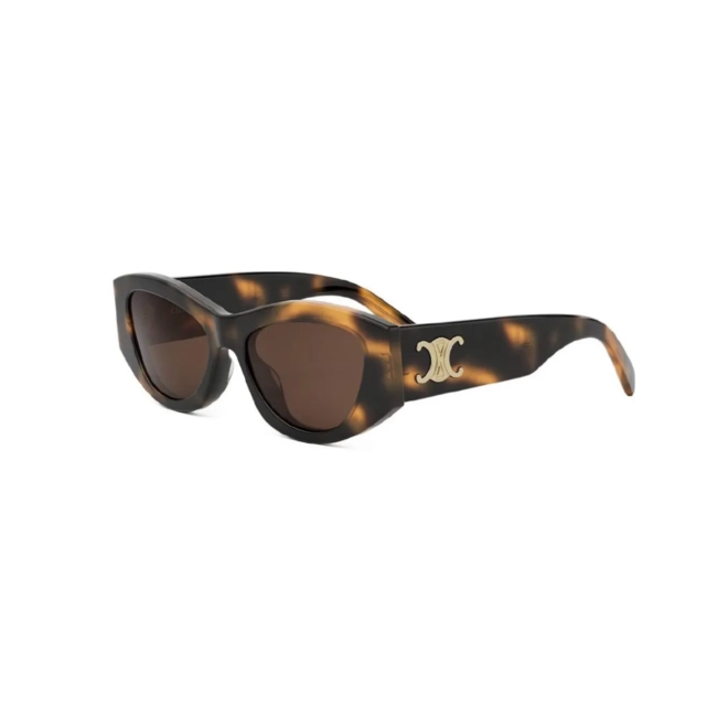 Óculos de Sol Celine Triomphe CL40308U_5553E Acetato Marrom Mesclado com lentes na cor Marrom 1
