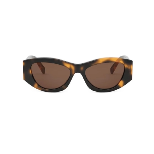 Óculos de Sol Celine Triomphe CL40308U_5553E Acetato Marrom Mesclado com lentes na cor Marrom