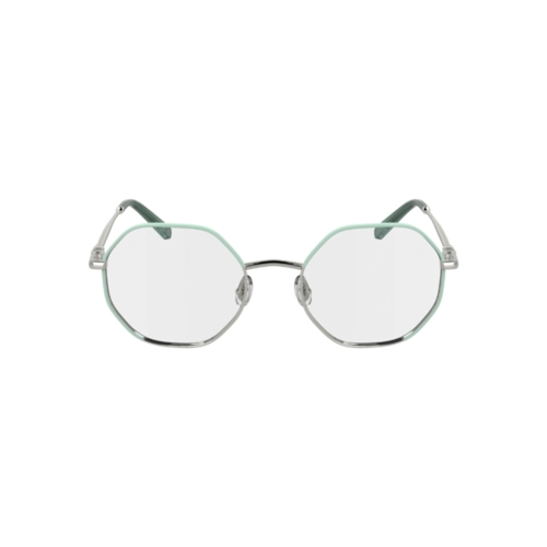 Óculos de Grau Longchamp LO2166 045 51 Metal Prata e Verde