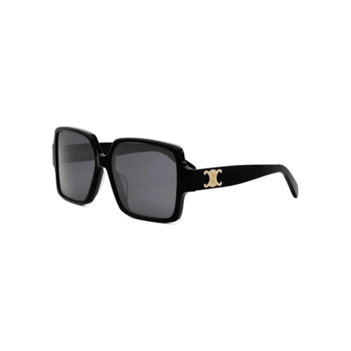 Óculos de Sol Celine Triomphe CL40316U_6001A Acetato Preto com lentes na cor Fumê