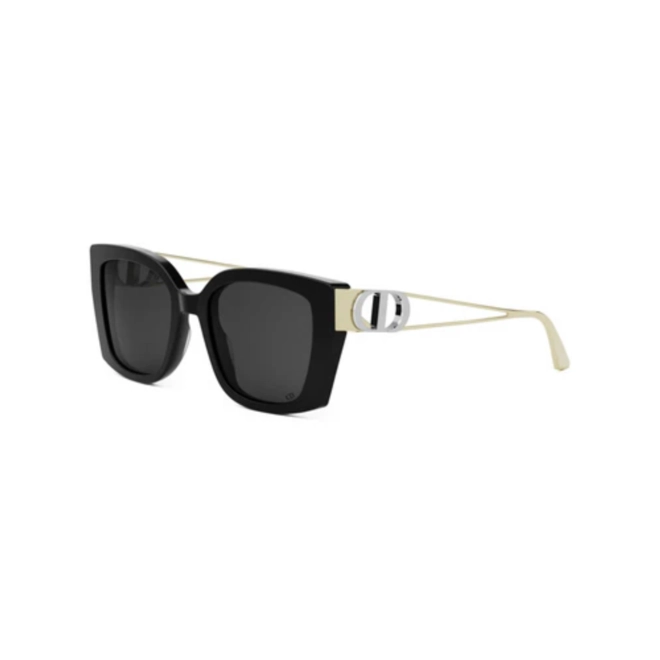 Óculos de Sol Christian Dior 30Montaigne S13l CD40185I_5301A Acetato Preto com lentes na cor Fumê 1