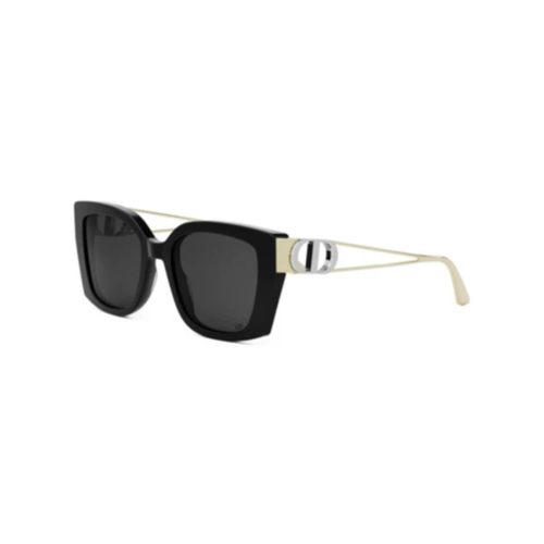 Óculos de Sol Christian Dior 30Montaigne S13l CD40185I_5301A Acetato Preto com lentes na cor Fumê