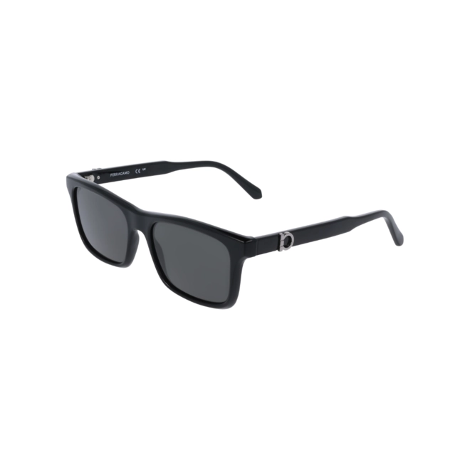 Óculos de Sol Salvatore Ferragamo SF2060SE 001 55 Acetato Preto com lentes na cor Cinza 1