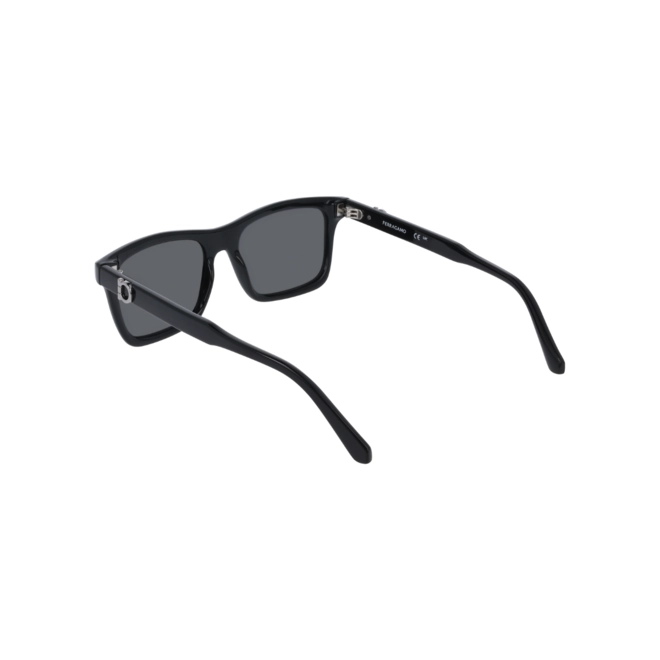 Óculos de Sol Salvatore Ferragamo SF2060SE 001 55 Acetato Preto com lentes na cor Cinza 5