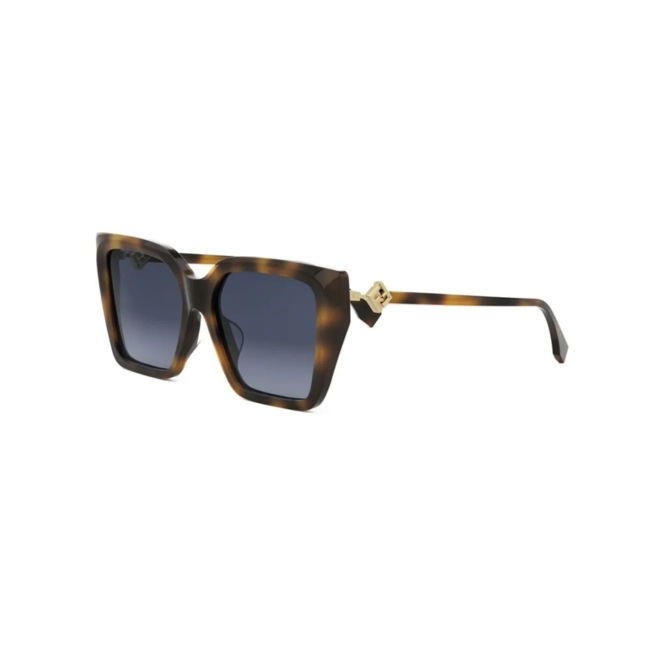 Óculos de Sol Fendi FE40161I_5452W Acetato Marrom Mesclado com lentes na cor Azul Degradê 1