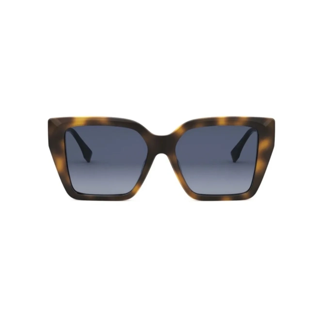 Óculos de Sol Fendi FE40161I_5452W Acetato Marrom Mesclado com lentes na cor Azul Degradê 2