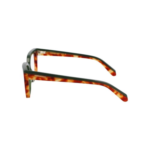 Óculos de Grau Salvatore Ferragamo SF3010 335 52 Acetato Verde e Marrom Mesclado