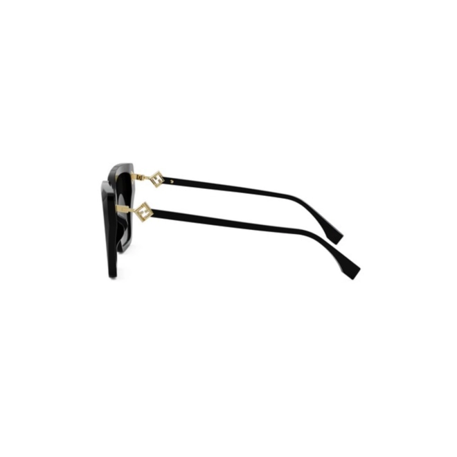 Óculos de Sol Fendi FE40161I_5401B Acetato Preto com lentes na cor Cinza Degradê 4