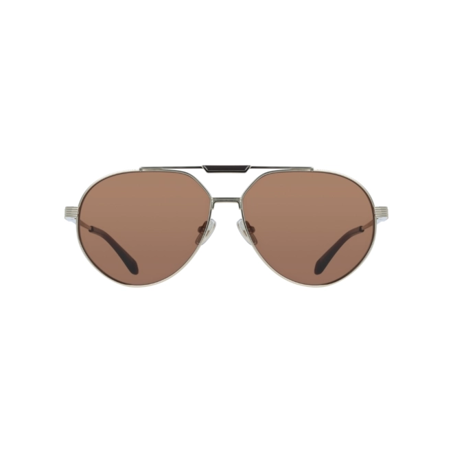 Óculos de Sol Salvatore Ferragamo SF327S 710 62 Titânio Dourado com lentes na cor Marrom 2