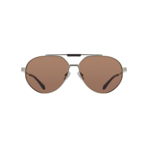 Óculos de Sol Salvatore Ferragamo SF327S 710 62 Titânio Dourado com lentes na cor Marrom