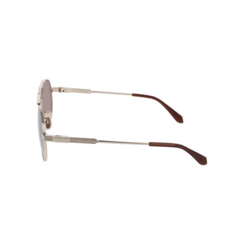 Óculos de Sol Salvatore Ferragamo SF327S 710 62 Titânio Dourado com lentes na cor Marrom