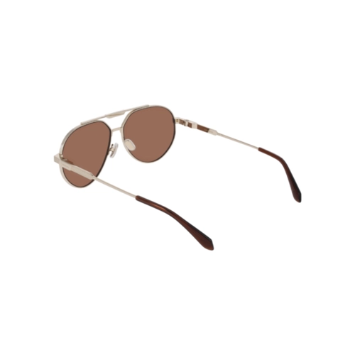 Óculos de Sol Salvatore Ferragamo SF327S 710 62 Titânio Dourado com lentes na cor Marrom