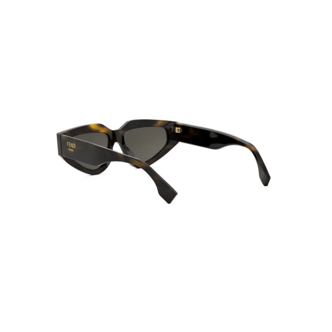 Óculos de Sol Fendi FE40163U_5452A Acetato Marrom Mesclado com lentes na cor Cinza 4