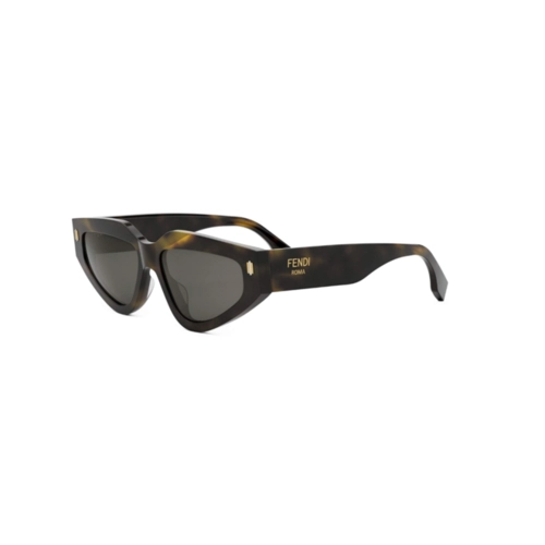 Óculos de Sol Fendi FE40163U_5452A Acetato Marrom Mesclado com lentes na cor Cinza