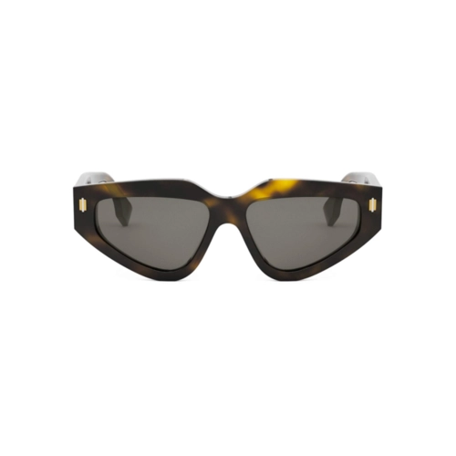 Óculos de Sol Fendi FE40163U_5452A Acetato Marrom Mesclado com lentes na cor Cinza