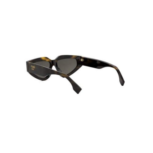 Óculos de Sol Fendi FE40163U_5452A Acetato Marrom Mesclado com lentes na cor Cinza
