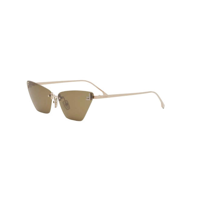 Óculos de Sol Fendi FE40160US_5728E Metal Rose com lentes na cor Marrom 1