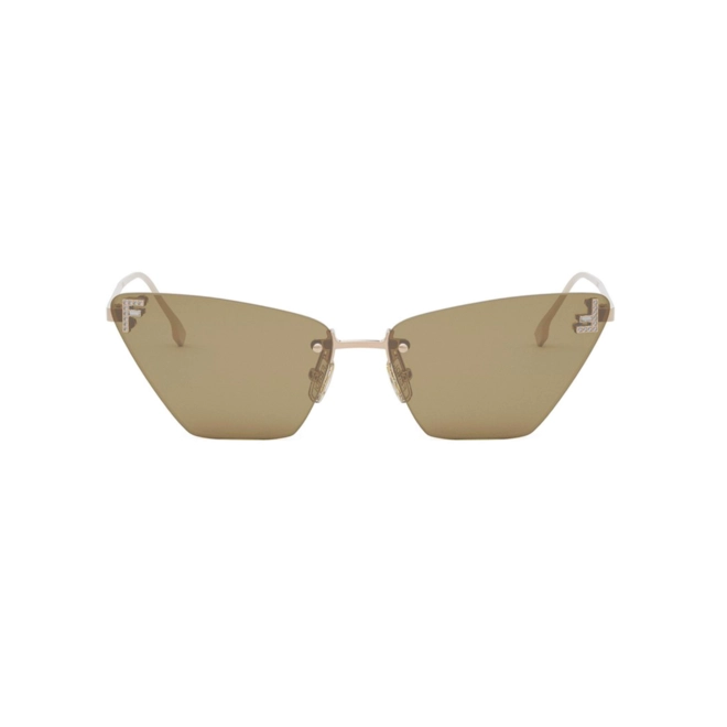Óculos de Sol Fendi FE40160US_5728E Metal Rose com lentes na cor Marrom 2