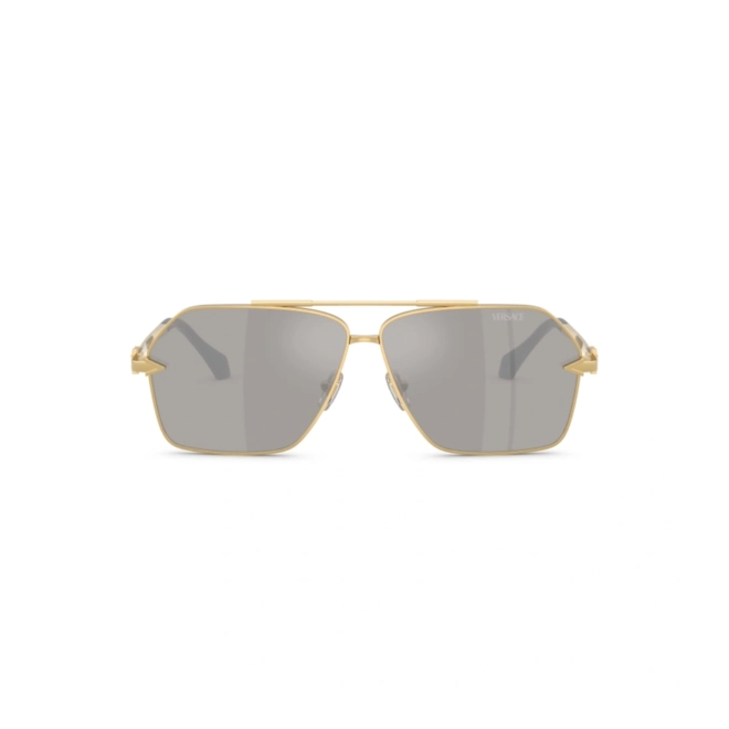 Óculos de Sol Versace 0VE2284 10026G63 Metal Dourado com lentes na cor Cinza Espelhado 2
