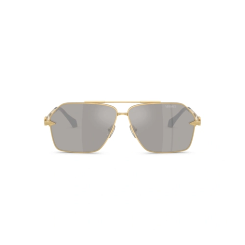 Óculos de Sol Versace 0VE2284 10026G63 Metal Dourado com lentes na cor Cinza Espelhado