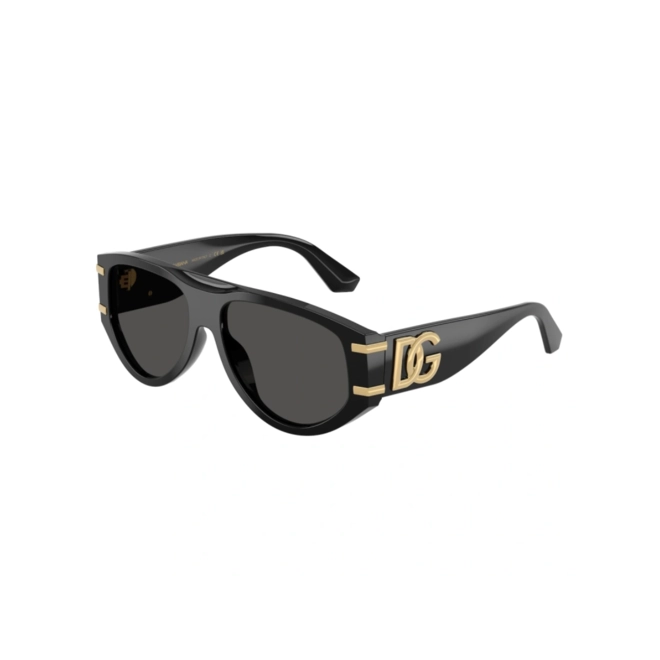 Óculos de Sol Dolce & Gabbana 0DG4499 501/8757 Acetato Preto com lentes na cor Cinza 1