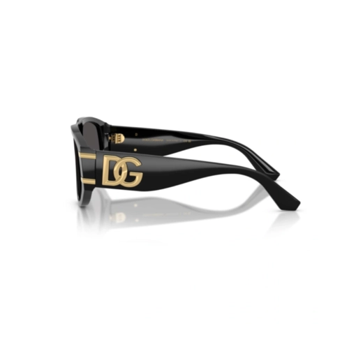 Óculos de Sol Dolce & Gabbana 0DG4499 501/8757 Acetato Preto com lentes na cor Cinza