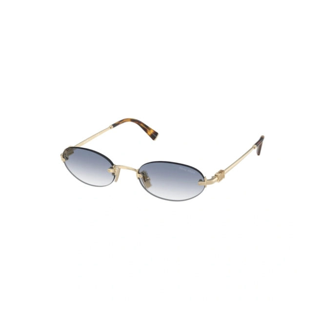 Óculos de Sol Miu Miu 0MU A54S ZVN80O51 Metal Dourado com lentes na cor Azul Degradê 1
