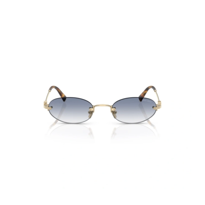 Óculos de Sol Miu Miu 0MU A54S ZVN80O51 Metal Dourado com lentes na cor Azul Degradê 2