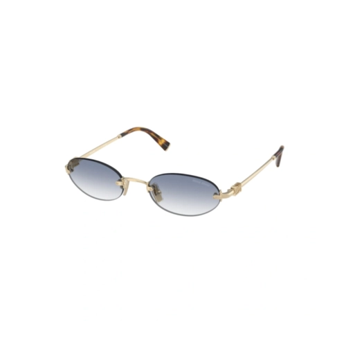 Óculos de Sol Miu Miu 0MU A54S ZVN80O51 Metal Dourado com lentes na cor Azul Degradê