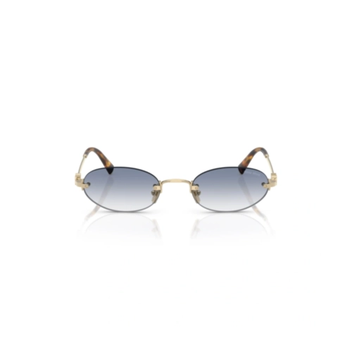 Óculos de Sol Miu Miu 0MU A54S ZVN80O51 Metal Dourado com lentes na cor Azul Degradê