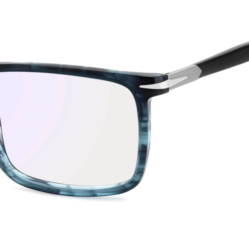 Óculos de Grau David Beckham DB 1181 YA7 5918 R Acetato Preto e Azul Mesclado
