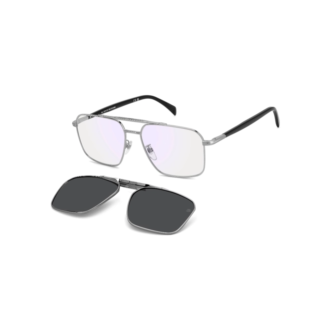 Óculos de Grau David Beckham DB 1187/G/S KJ1 5716 S Metal Cinza com Clip-On na cor Cinza Polarizado 1