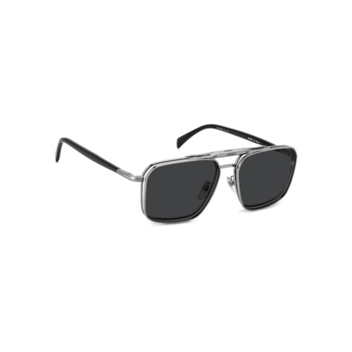 Óculos de Grau David Beckham DB 1187/G/S KJ1 5716 S Metal Cinza com Clip-On na cor Cinza Polarizado