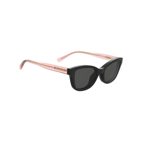Óculos de Grau Love Moschino MOL657/C/TN 3H2 4917 S Acetato Preto e Rosa com Clip-On na cor Cinza