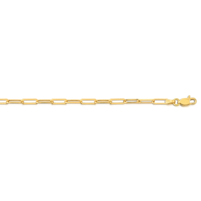 Corrente Cadeado ouro 18k longa oca polida 60CM 4