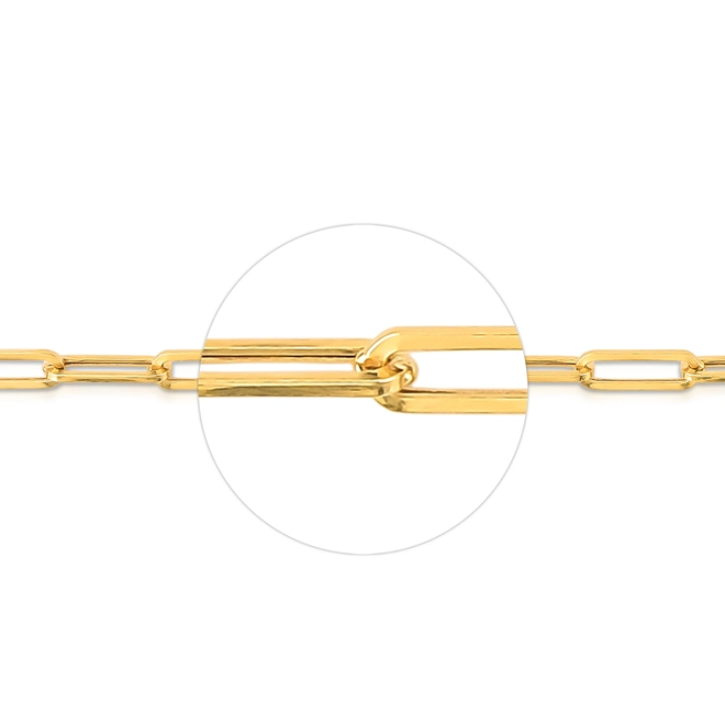 Corrente Cadeado ouro 18k longa oca polida 60CM 3