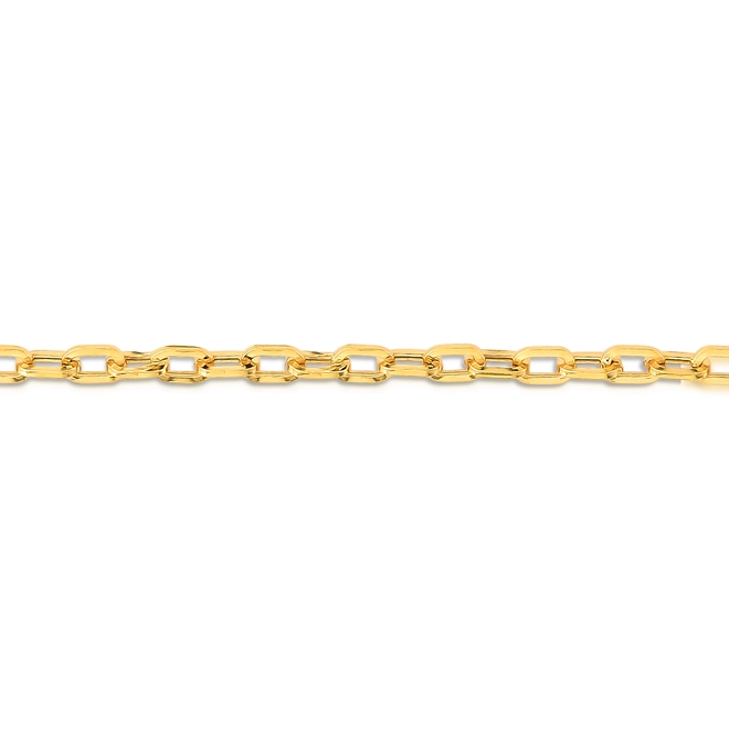 Corrente elo Cadeado longo ouro 18k polida oca 45CM 2