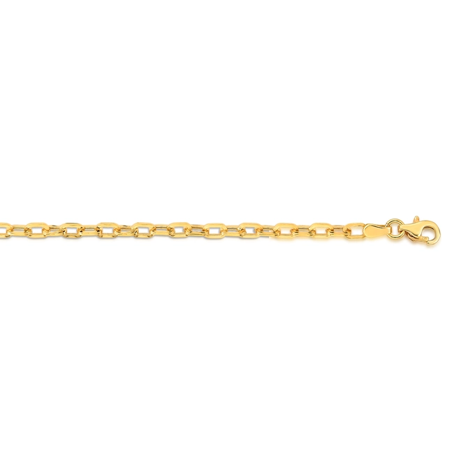 Corrente elo Cadeado longo ouro 18k polida oca 45CM 4