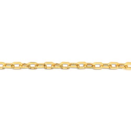 Corrente elo Cadeado longo ouro 18k polida oca 45CM