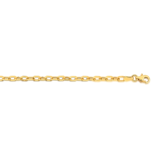 Corrente elo Cadeado longo ouro 18k polida oca 45CM