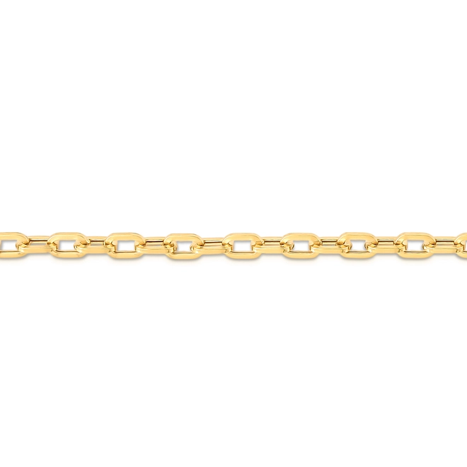 Corrente elo Cadeado alongado ouro 18k polida oca 60CM 2