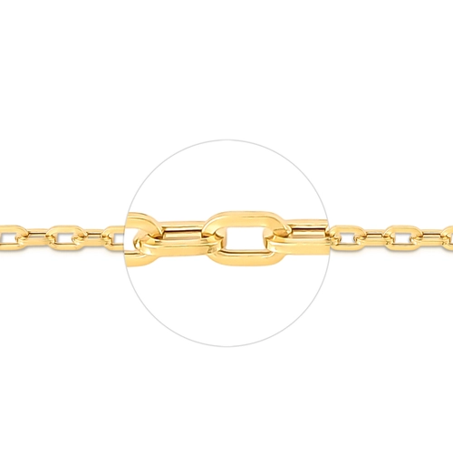 Corrente elo Cadeado alongado ouro 18k polida oca 60CM