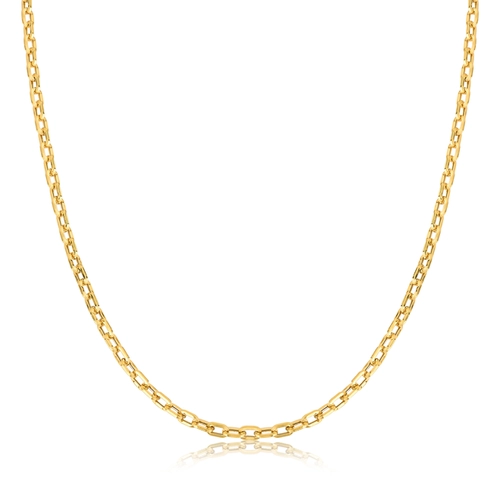 Corrente elo Cadeado alongado ouro 18k polida oca 60CM