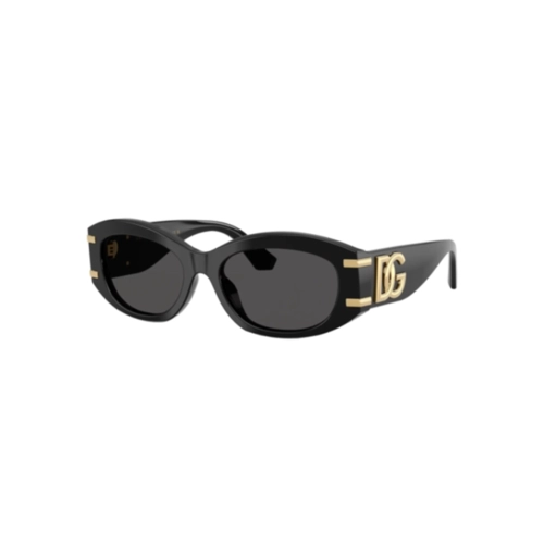 Óculos de Sol Dolce & Gabbana 0DG4502 501/8755 Acetato Preto com lentes na cor Cinza