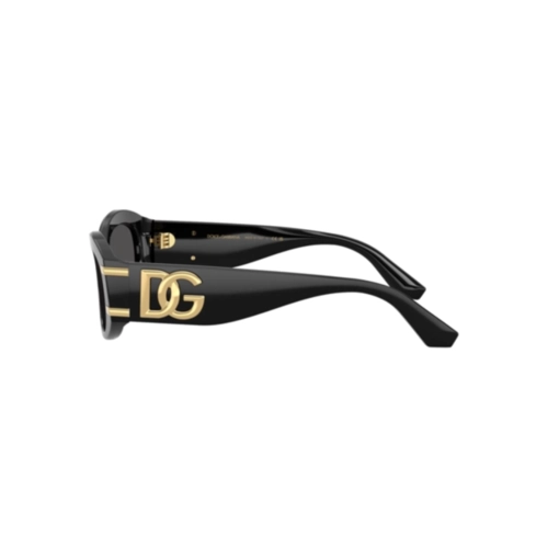 Óculos de Sol Dolce & Gabbana 0DG4502 501/8755 Acetato Preto com lentes na cor Cinza