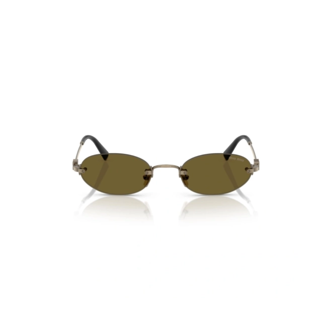 Óculos de Sol Miu Miu 0MU A54S 26C09Z51 Metal Dourado com lentes na cor Marrom 2